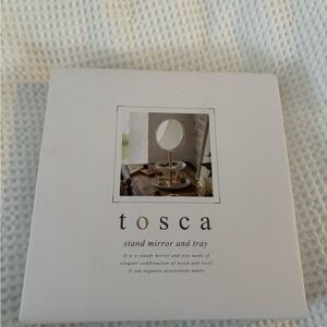 Tosca White Stand Mirror and Tray